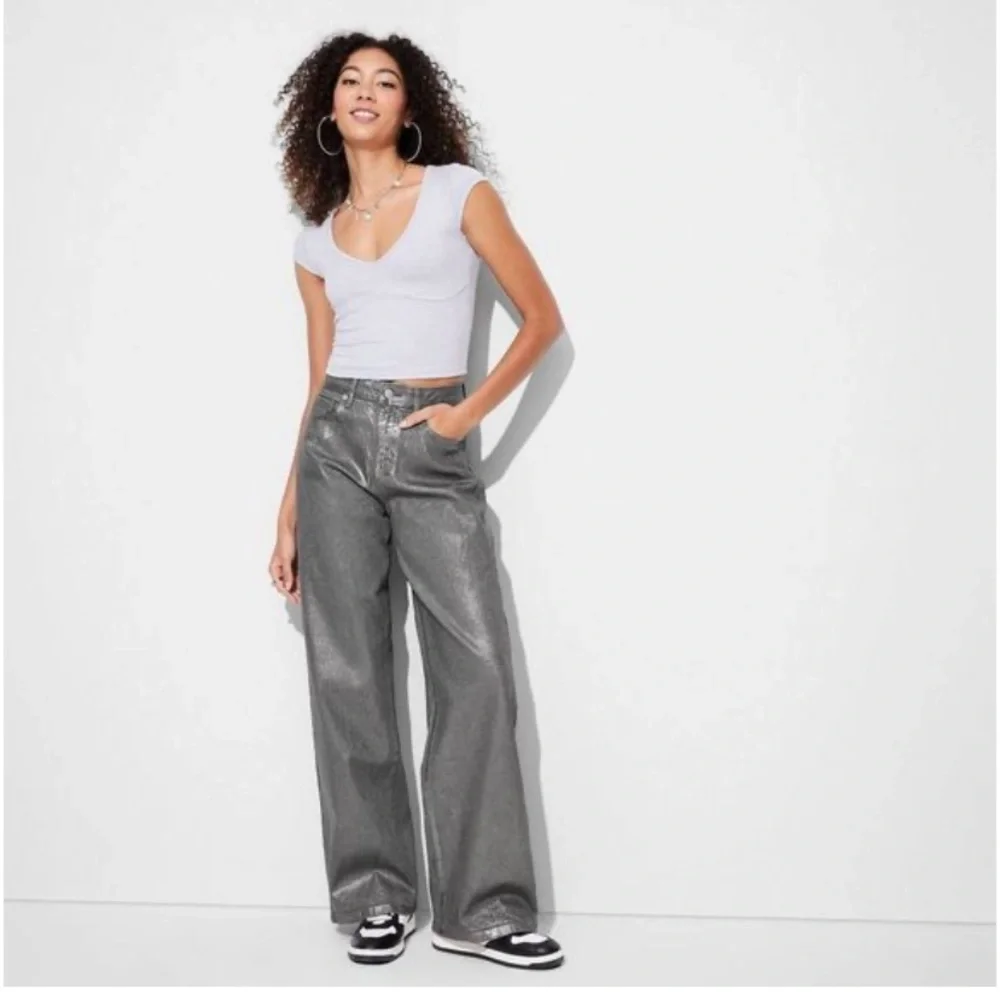 Beautiful Loose Foil Baggy Jeans